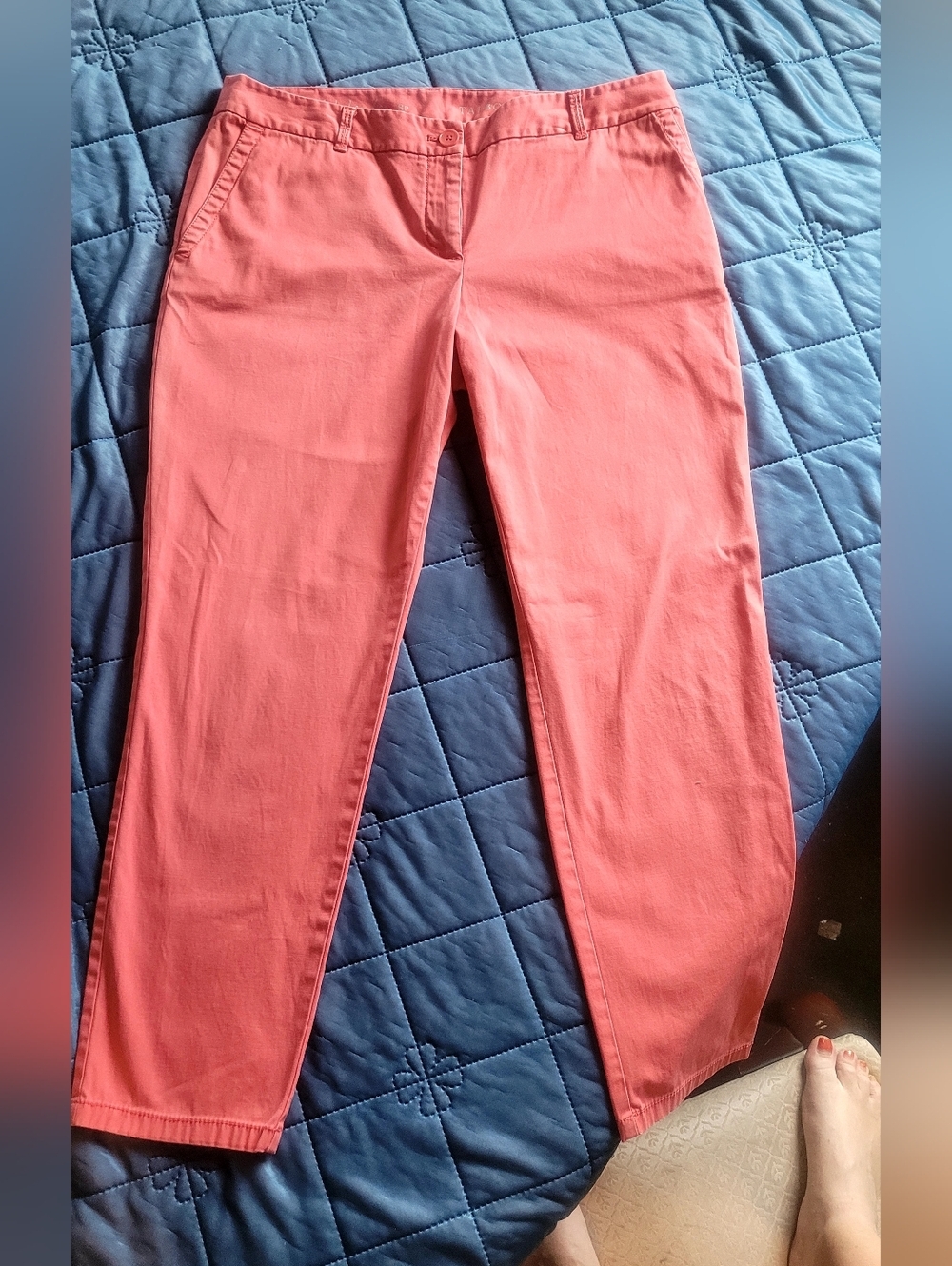 Talbots Coral Pink Straight-Leg Ankle Pants Size 8P - Picture 7 of 7
